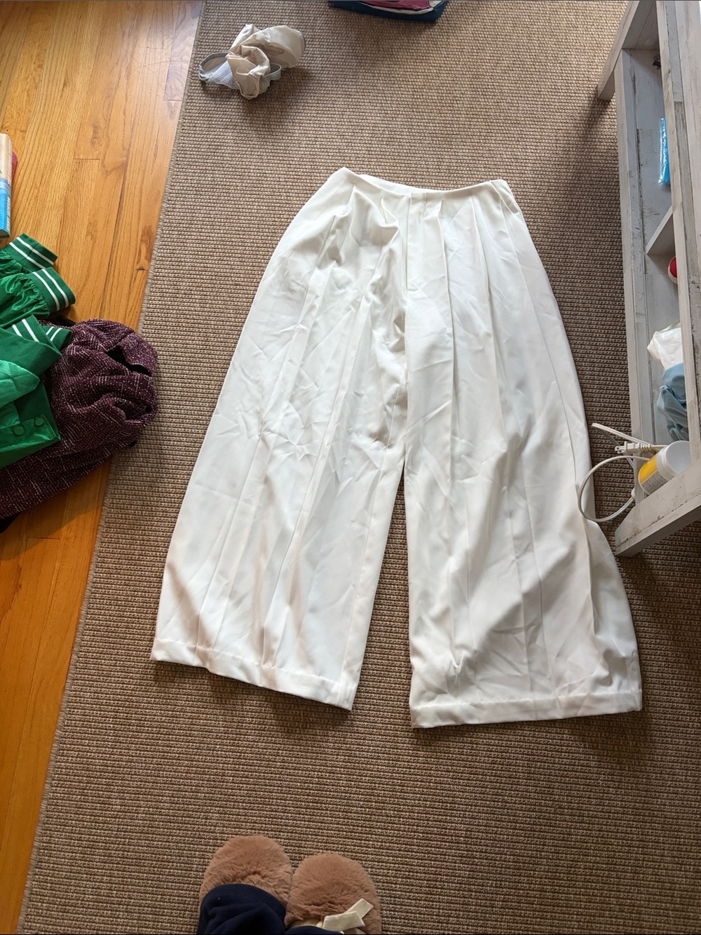 Commense White Wide-Leg Women's Pants